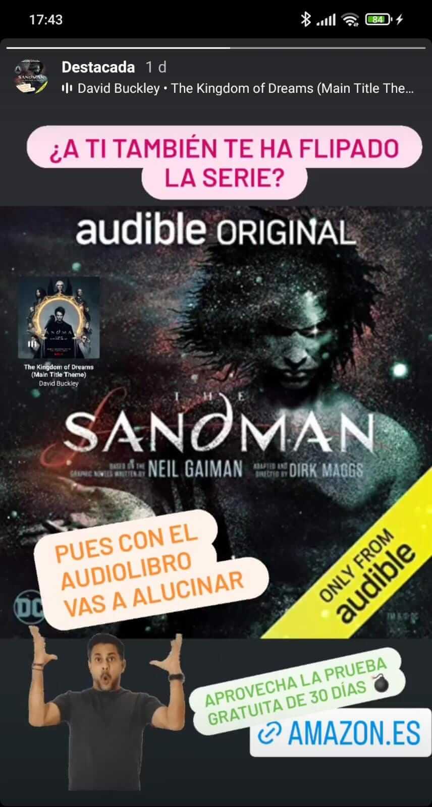 Stories de Instagram con un enlace de afiliado de Amazon