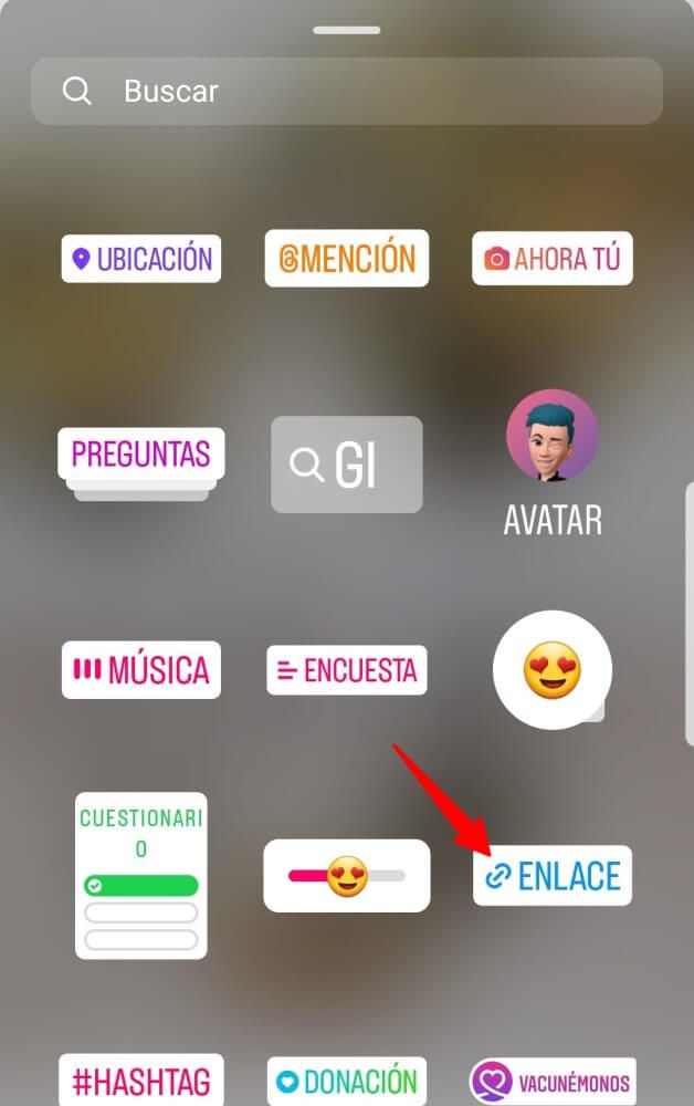 Opción de insertar enlaces en Stories de Instagram