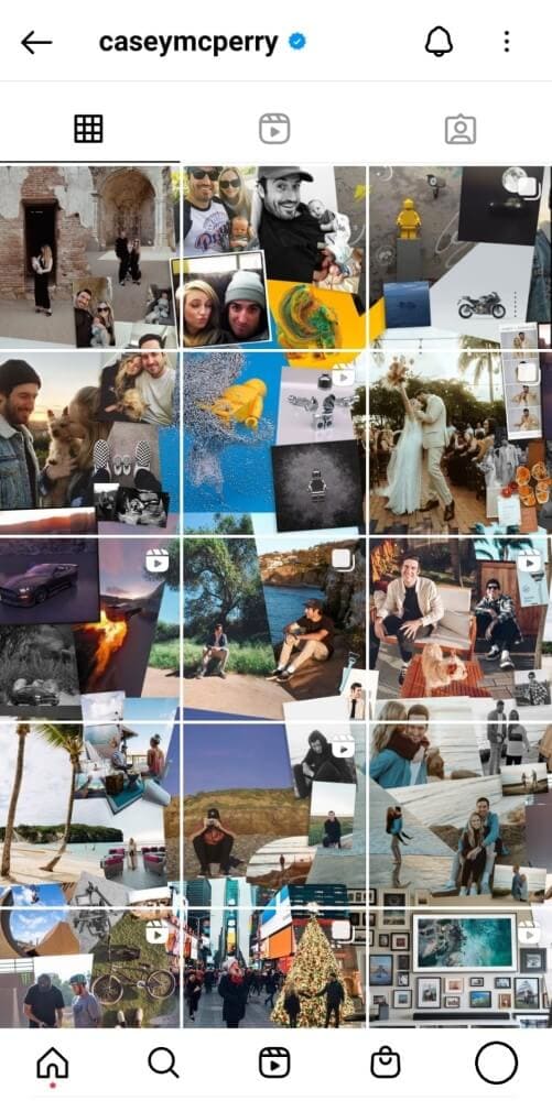 Feed de Instagram artístico